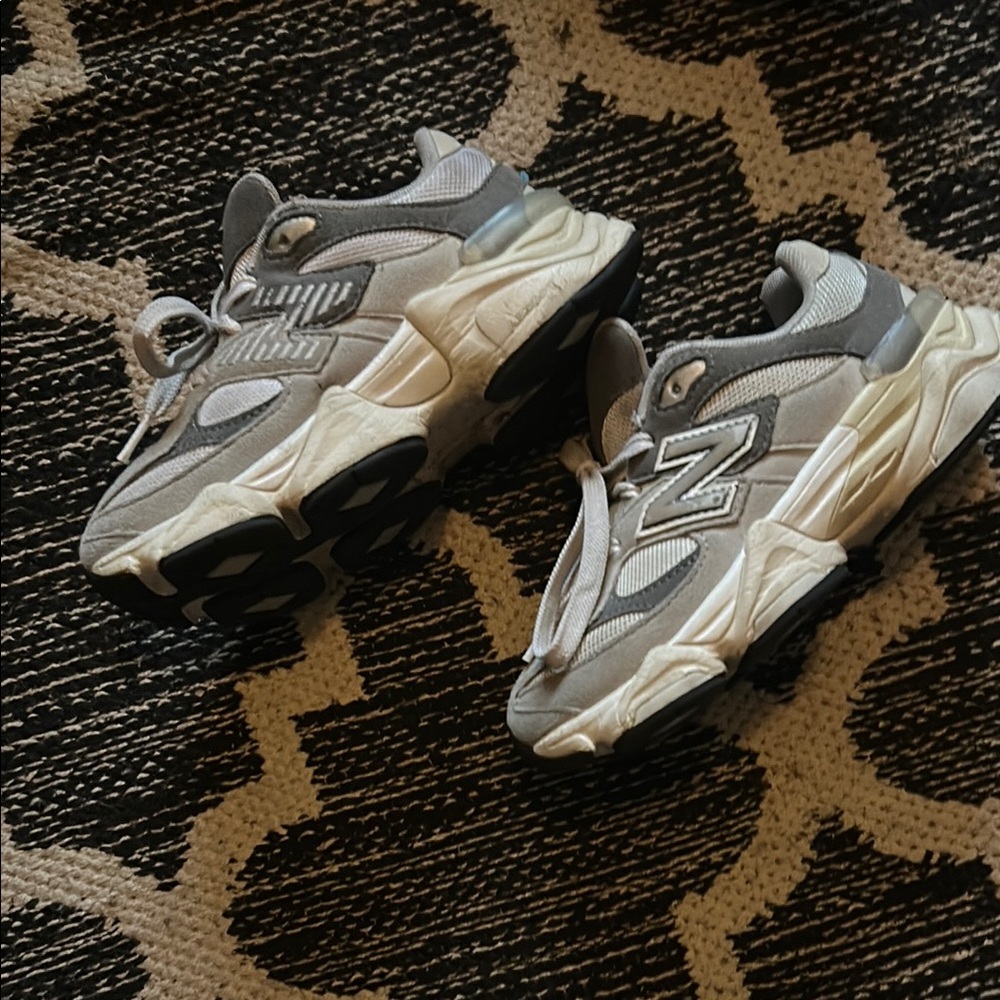 New Balance Light Gray and White Athletic Shoes